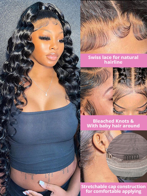 Loose Deep Wave 13x4 Lace Front Human Hair Wig Brazilian Glueless Wigs For Women 13x6 HD Human Hair Lace Frontal Wig Pre Plucked