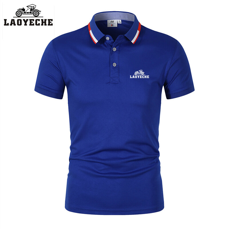 Laoyeche-Polo bordado para hombre, camisa transpirable de primavera y verano, con solapa de alta calidad, para ocio y negocios, novedad