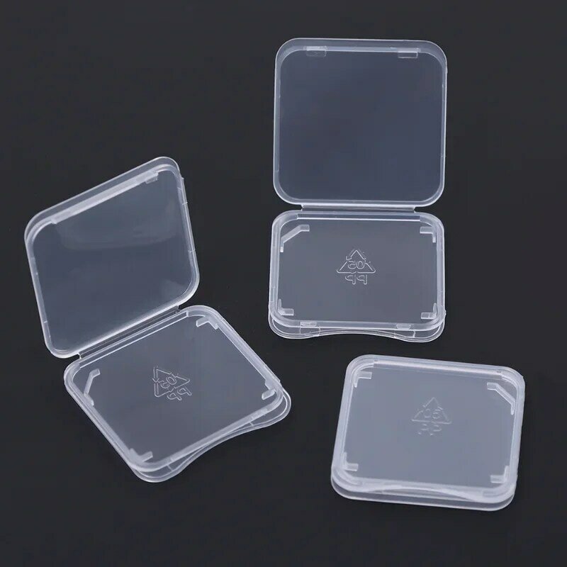 透明メモリーカード収納ボックス,sd,tf,cf,ポータブル,保護,メモリーカード,透明,プラスチックケース
