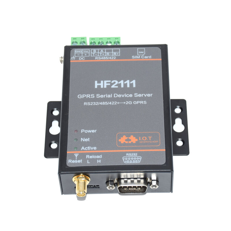 พอร์ตอนุกรม RS232 RS485เซิร์ฟเวอร์แปลง RS422เป็น2G GPRS GSM HF2111รองรับ Modbus