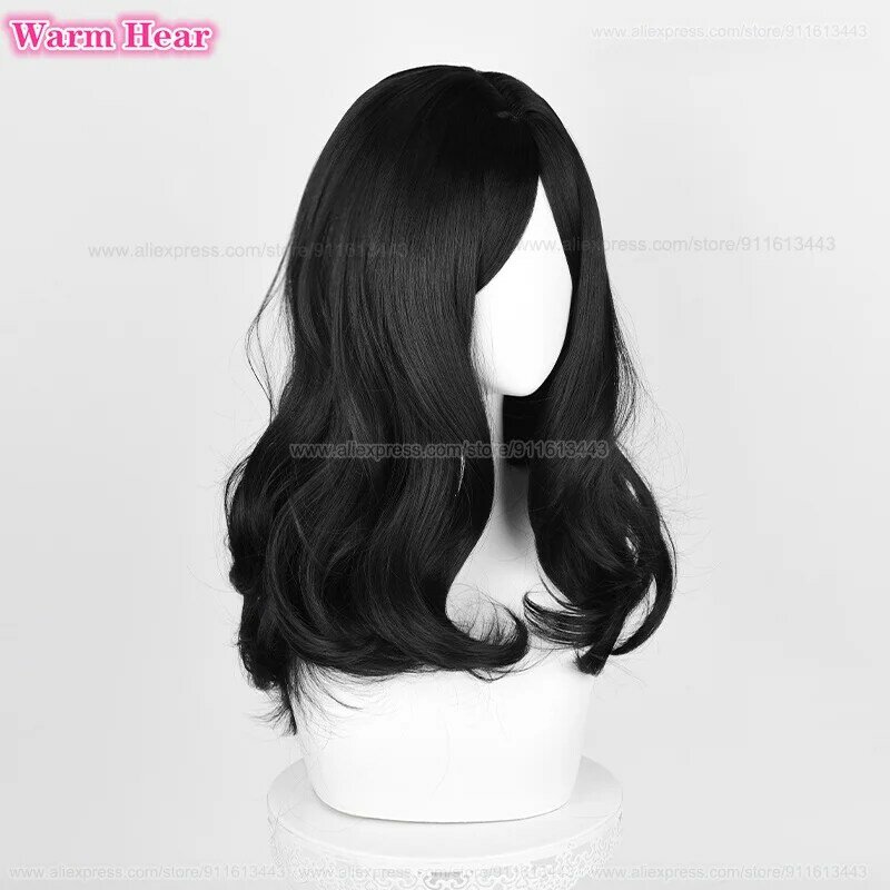 60cm Long Pieck Finger Cosplay Wig Black Curly Hair Cosplay Anime Wig Heat Resistant Hair Halloween Party Woman Wigs + Wig Cap