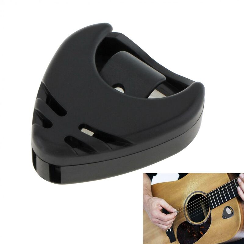 Bastone di plastica nero su supporto per plettro per chitarra per chitarre acustiche/basso/Ukulele con retro adesivo, comodo posizionamento di plettri