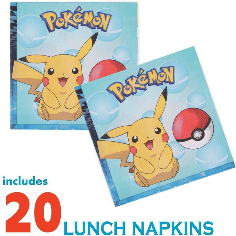 Pokemon Birthday Decorations Pikachu Party Decor Tableware Supplies Paper Napkin Plate Cup Set Happy Birthday Toys For Girl Boy