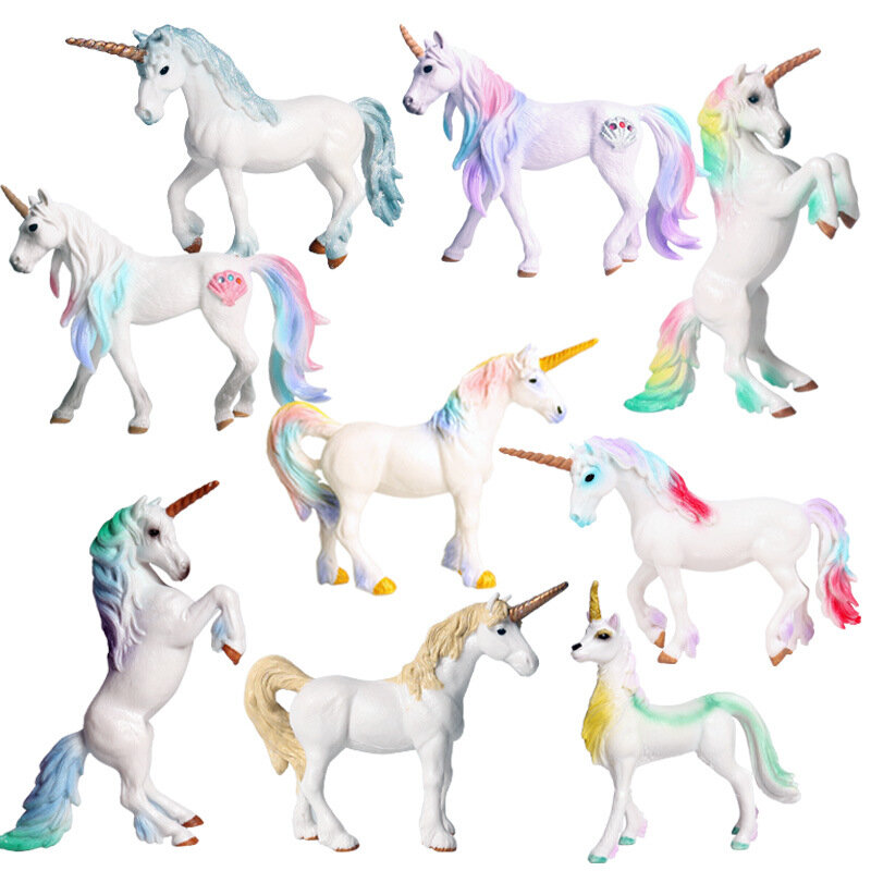 Figuras de acción de plástico de PVC para niños, juguetes de modelos de animales de simulación, mitología, leyenda, Color, Pegaso, unicornio, gran oferta