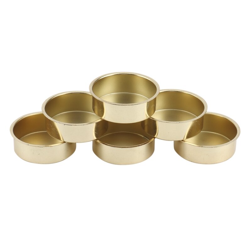 6Pack Christmas Golden Candle Cups, Iron Candles, Utensils, Lighting Accessories, Metal Candle Holders
