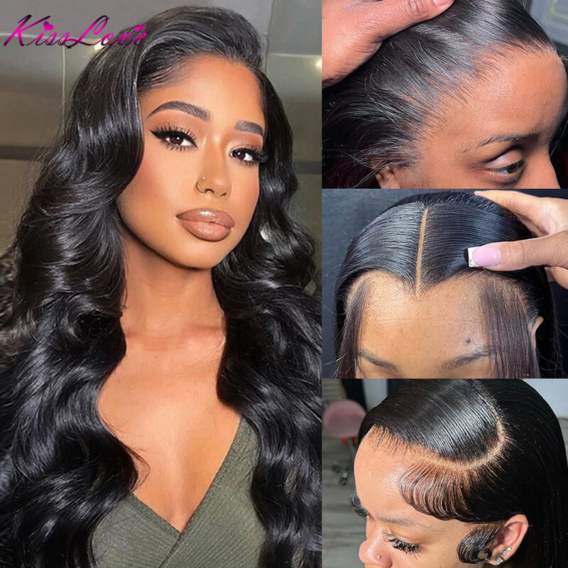 34 Inch Body Wave 360 Full HD Lace Frontal Wig Human Hair 13x6 Wig Brazilian Pre Plucked For Women 13x4 Lace Front Wigs KissLove