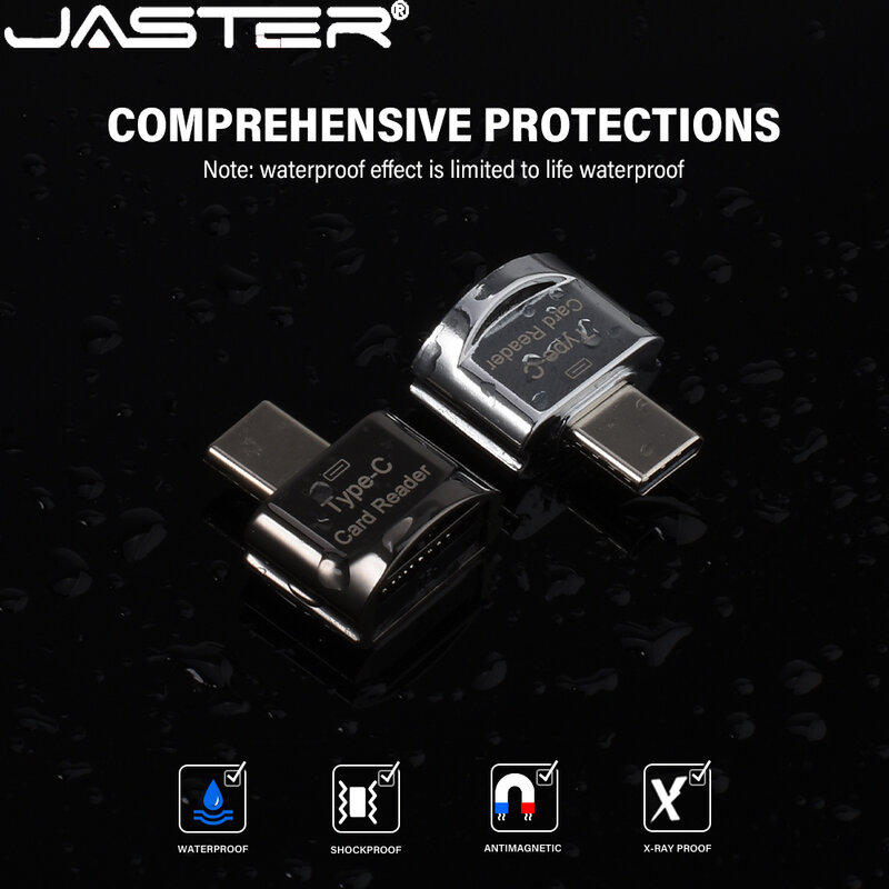 JASTER-Leitor de Cartão Memory Stick, Leitor de Cartão Universal, Prata, Preto, Uso para Celular, Tablet, Computador