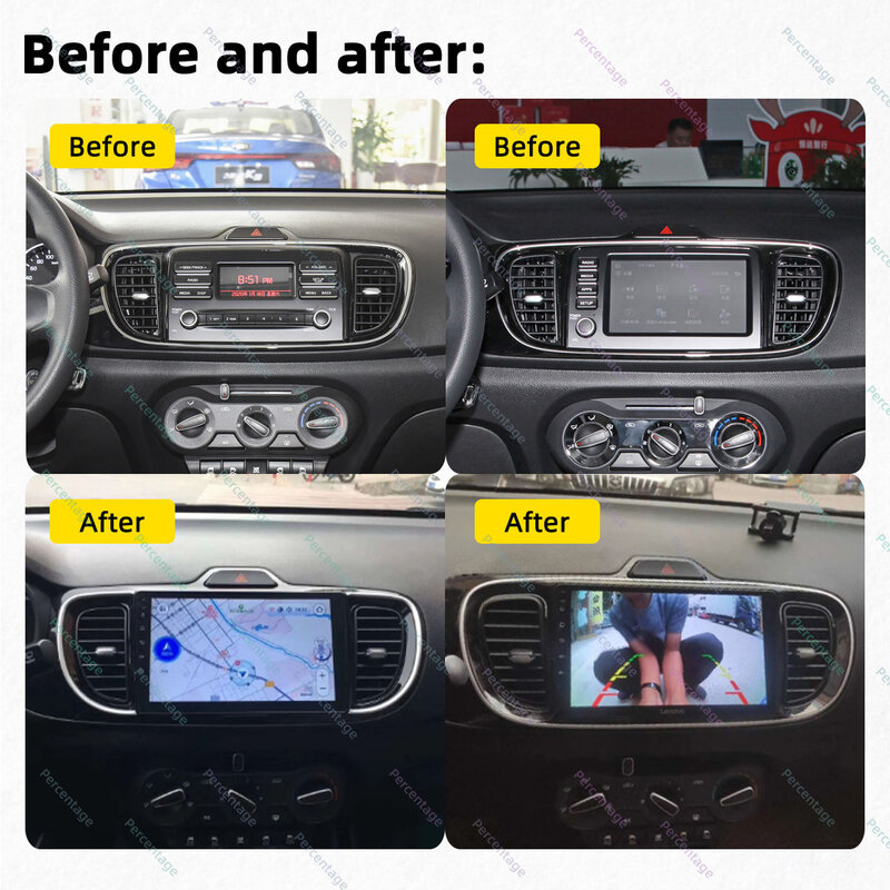 راديو سيارة يعمل بنظام أندرويد للسيارة كيا سول بيغاس 2017 - 2020 2 Din متعدد الوسائط 4G FM RDS واي فاي نظام ملاحة جي بي إس ستيريو كاربلاي أوتو أوتوراديو