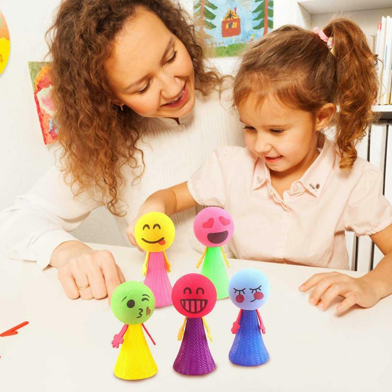 Boneka lompat warna-warni, mainan edukasi Elf lucu Anti stres bagus hadiah ulang tahun liburan pesta warna acak