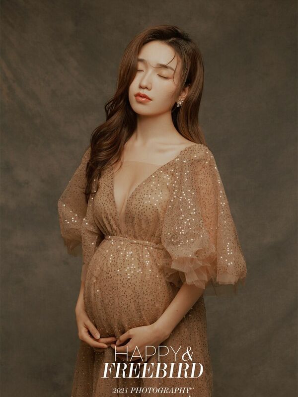 Maternidade fotografia adereços sparkly sequência tule vestido de baile vestidos de festa para grávidas fotos shoot prop acessórios