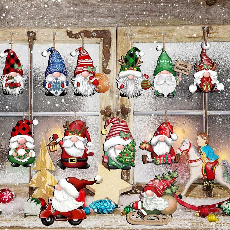 Gnome 크리스마스 트리 장식, 크리스마스 레드 트럭 장식품, 24 개