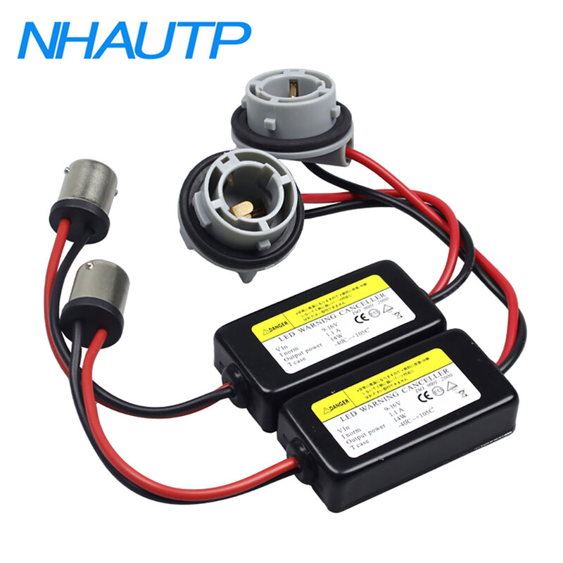 NHAUTP-decodificador LED 1156 P21W PY21W BA15S BAU15S, resistencia de carga de Cable Canbus, antiparpadeo, sin Error, 9-16V, 1 par