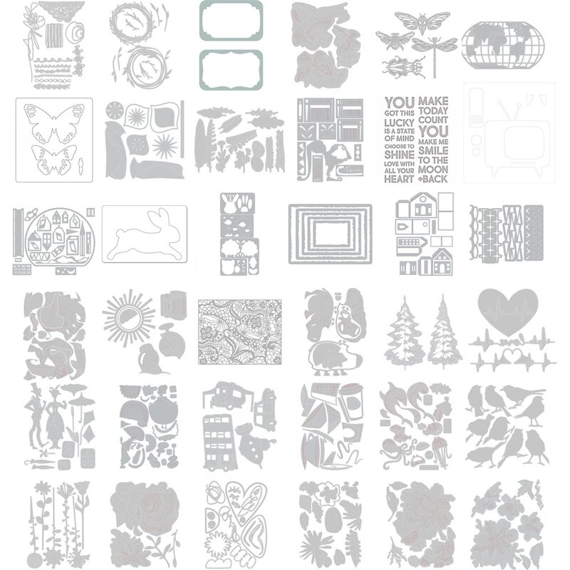 Popular Thinlics Colorido Corte Morre, Scrapbook, Diário Decoração, Stencil Template Embossing, Cartão DIY, Feito à mão