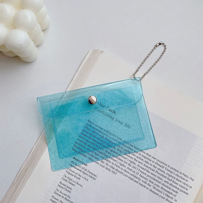 Fashion Transparent PVC Card for Case Business Credit Cards Holder for Women Men Cash Coin Wallet Girls Coin Purse