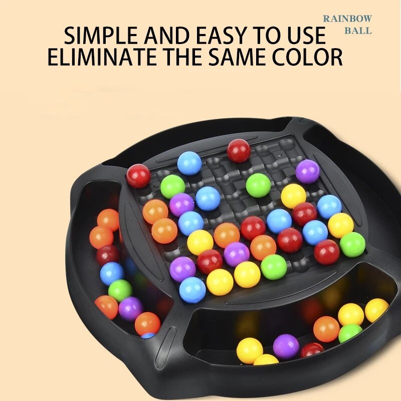 Juguete a juego de bolas de arcoíris para niños, Material seguro, juego de mesa con cuentas de colores de 48 piezas/80 piezas