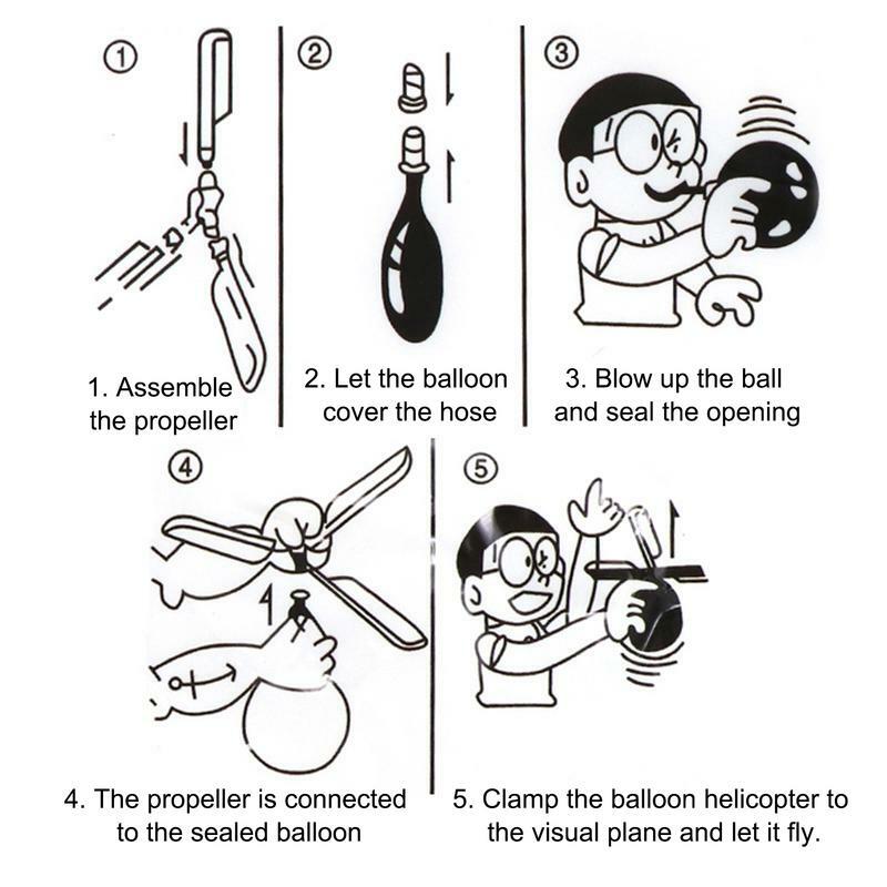 Balon mainan helikopter balon lucu mainan Model pesawat mudah untuk set-up pesta bantuan stoking Stuffers mainan olahraga luar ruangan untuk anak-anak