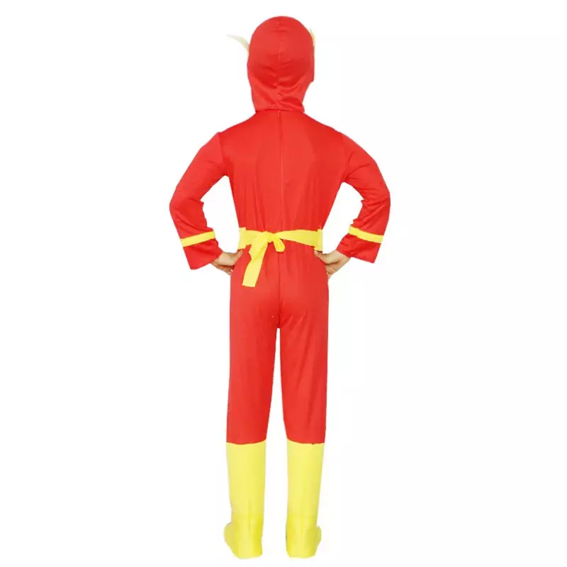 Gaun indah pahlawan super otot Flash anak-anak kostum Cosplay Halloween pesta karnaval fantasi