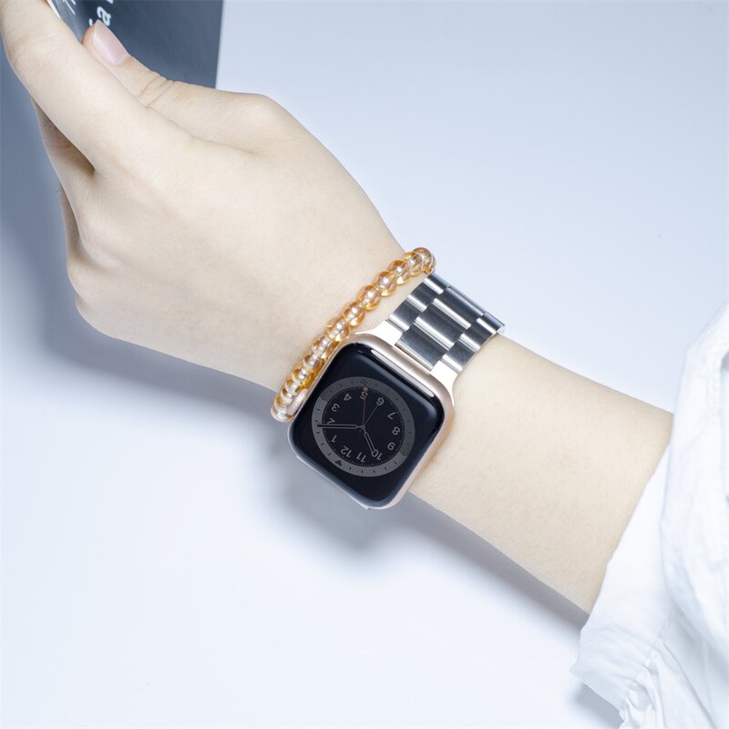 Pulseiras de aço inoxidável 304, pulseira de relógio para pulseira Apple Watch, ferramenta ajustável, iWatch 6, 5, 4, 3, SE, ultra, 49mm