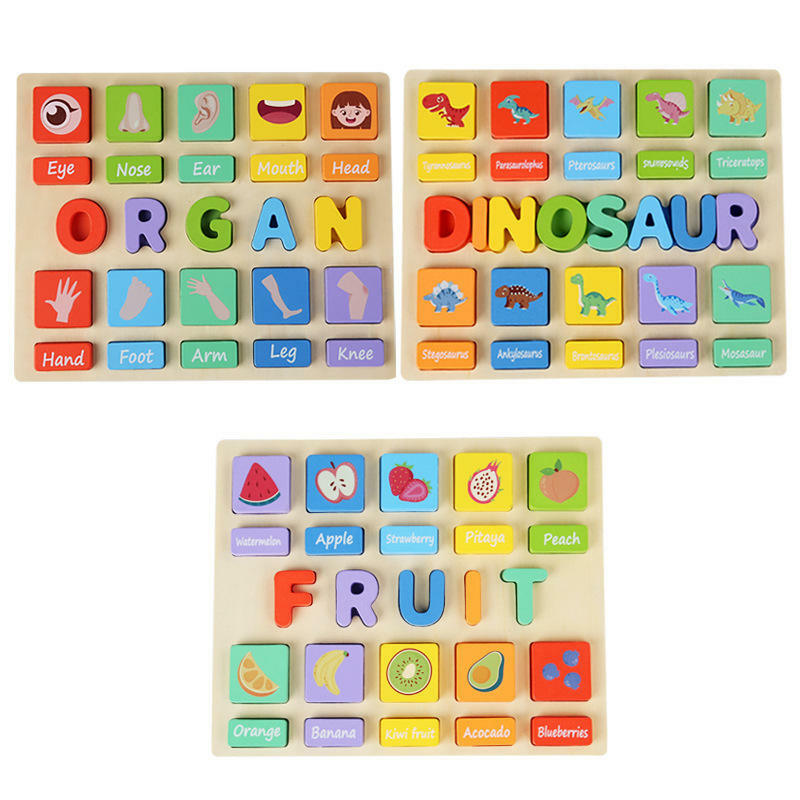 1Pc drewniane Puzzle zabawki dla dzieci Montessori edukacja przedszkolna alfabet pasujące klocki Puzzle gra dla dzieci festiwal zabawka