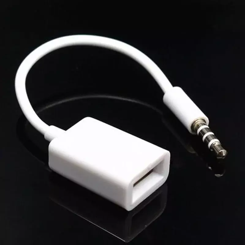 Banggood-Convertisseur de câble USB femelle vers AUX mâle, prise jack, piste audio stéréo pour touristes, sauna, téléphone, blanc, lot de 10 pièces, 3.5mm