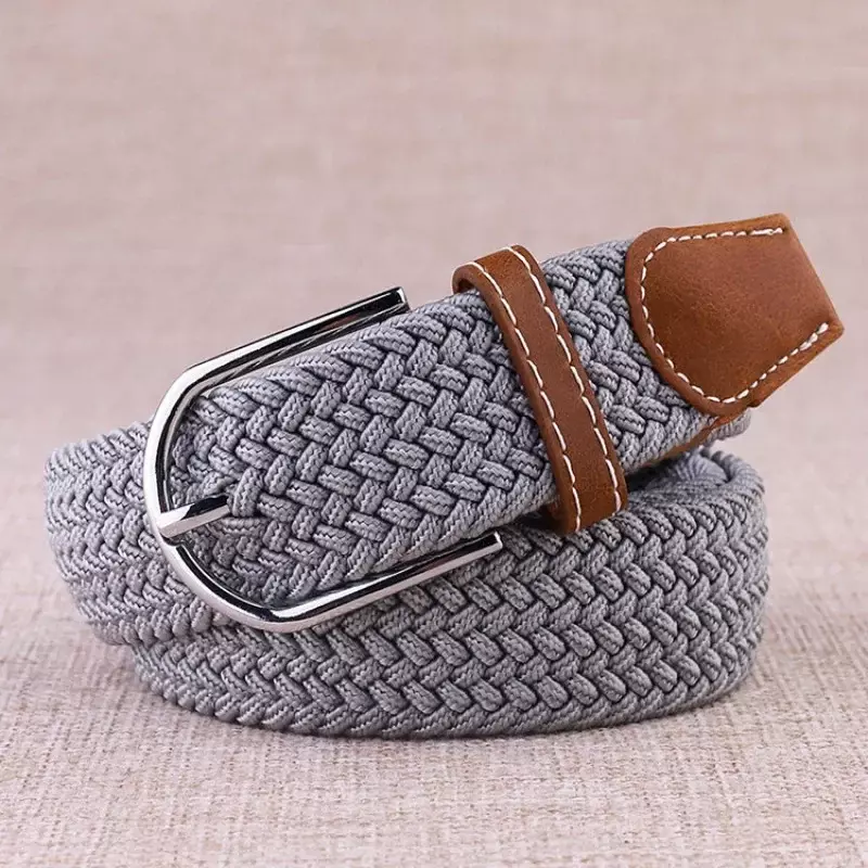 Belts for Women High Quality Fashion Belt Canvas Braided Pin Buckle Woven Stretch Waist Strap for Jeans cinturon mujer