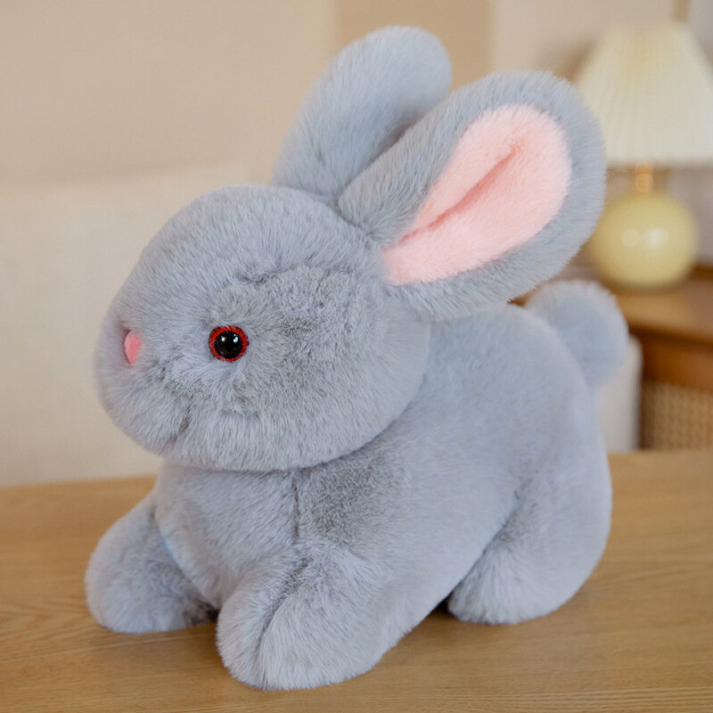 1 szt. Lalka-królik puszysty królik pluszowa zabawka realistyczna lalka króliczek miękka wypchane zwierzę zawieszka prezent urodzinowy dla dzieci