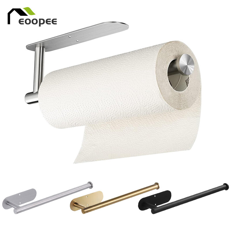 Uchwyt na ręcznik papierowy ze stali nierdzewnej pod szafką klej uchwyt na papier toaletowy wydłużyć wieszak na bibułkę do łazienki w kuchni