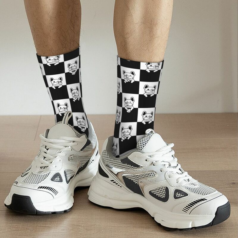 Winter warme Retro Männer Frauen Französisch Bulldogge Socken Geschenk für Tier Hund Liebhaber rutsch feste Basketball-Socken