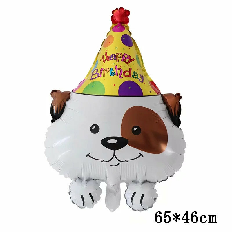 Ballons en aluminium en forme d'animaux, fournitures pour chiots, décorations de fête d'anniversaire pour chiens, fête prénatale pour enfants