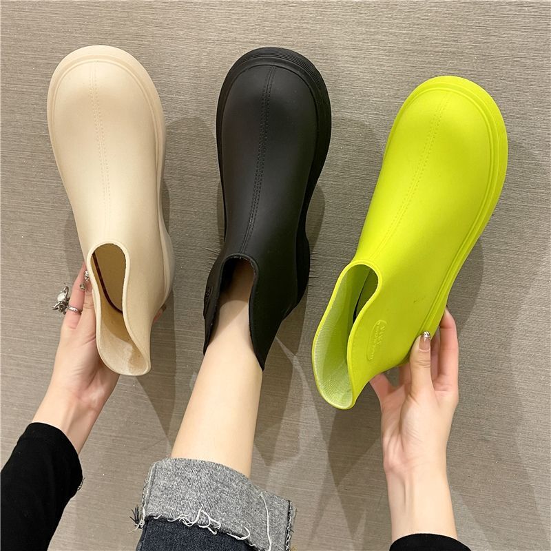 Sepatu bot hujan wanita, tabung pendek baru Anti selip tahan air Anti selip tahan aus sol tebal 36-40