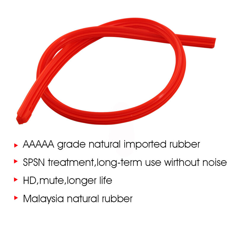 2 PCS RED Car Wiper Blade for Hybrid Type Wiper Blade Silica Gel Silicon Refill Strips 8mm 14"16"17"18"19"20"21"22"24"26"28"
