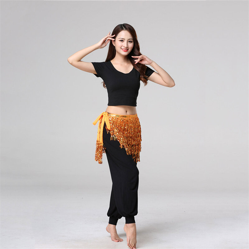 Belly Dance Waist Chain Dance Hip Skirt Sequins Fringe Skirt Tassel Hip Scarf Rave Skirt For Women