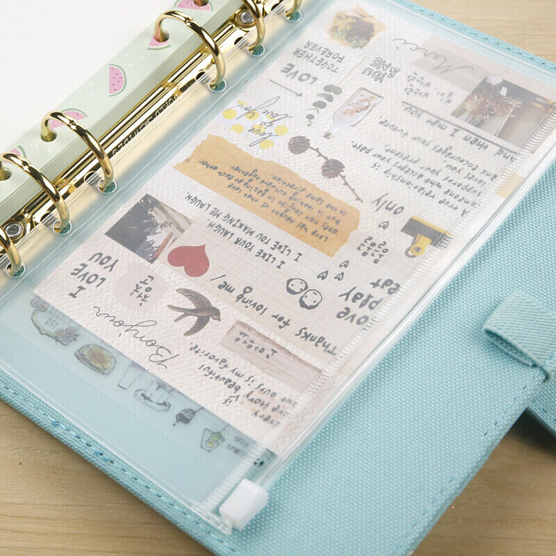 A5 A6 A7 6 отверстий папка с карманами водостойкие денежные бюджетные конверты на молнии свободный лист страницы карманная сумка для блокнота планировщика