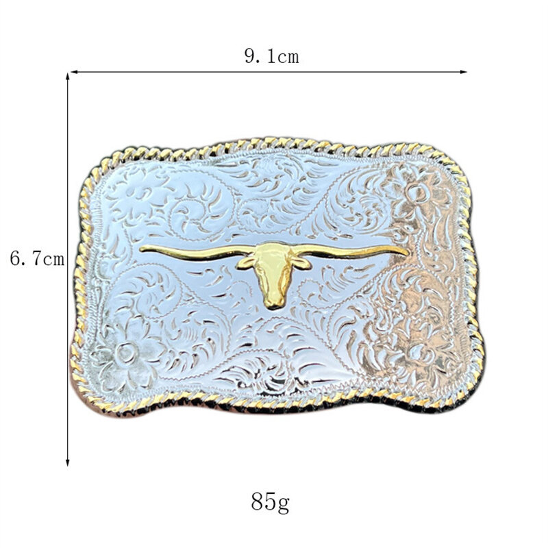 Golden bull's head belt buckle Western style Europe and America