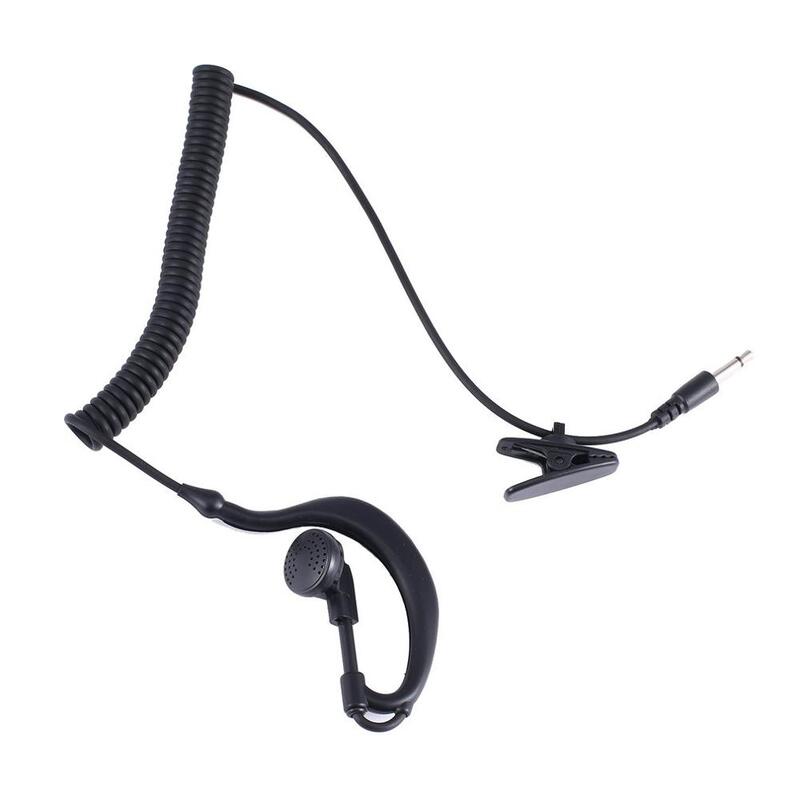 Écouteur à crochet d'oreille avec câble spiralé, écouteur simple, talkie perforé, casque militaire, 3.5mm