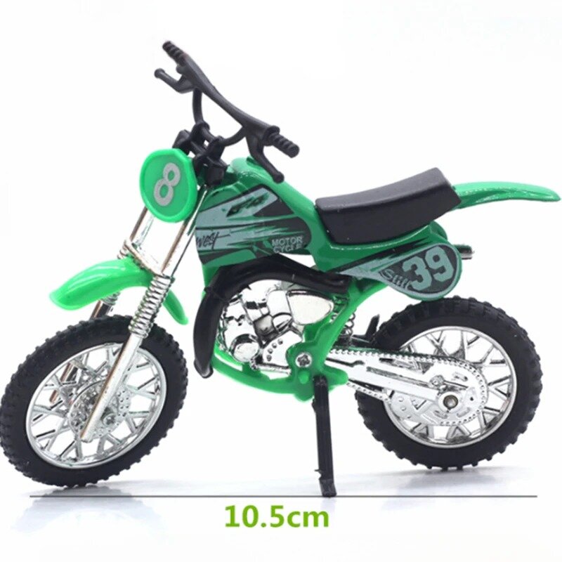 Modèle de moto de motocross en alliage simulé, jouet pour enfants, décoration de la maison, cadeau de jouets de bricolage, paysage l'inventaire
