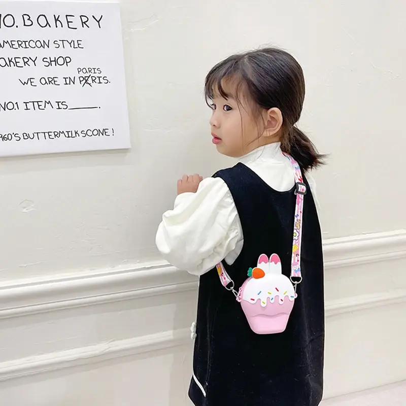 小さな女の子のためのパターン化された透明なシリコンハンドバッグ,氷の形をしたバッグ,ファッショナブルな,子供のための財布