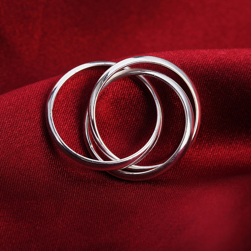 Кольца женские круглые из серебра 925 пробы, оптом