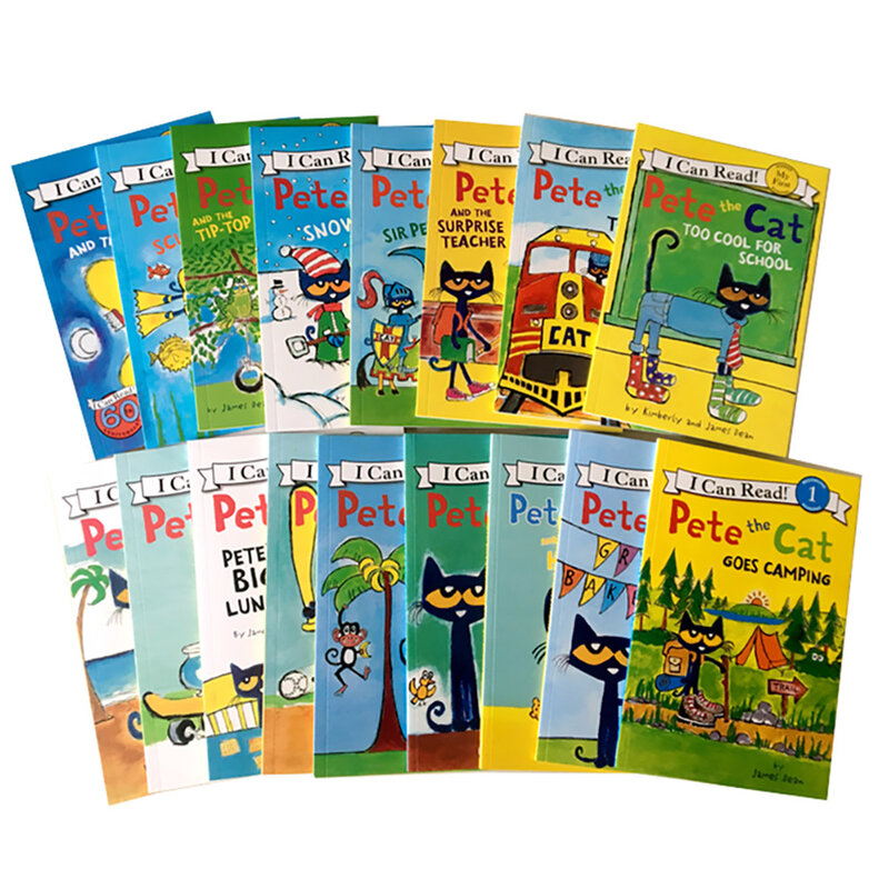 Pete The Cat Picture Books Kids Babies Famous Stories Learning English Stories Children's Book Set Bedtime Reading Gifts for Bab