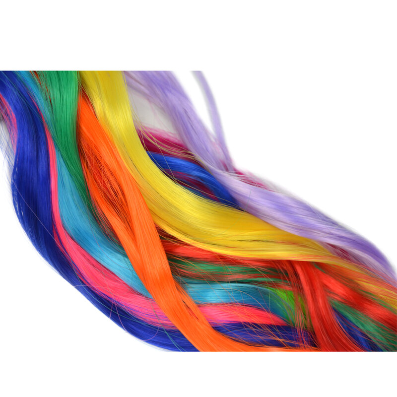 1 pz estensioni dei capelli colorati Clip nelle estensioni dei capelli ricci ondulati posticci sintetici per le donne ragazze intrecciare