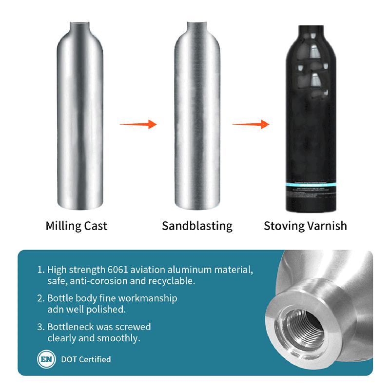 Qdwes 1L peralatan tangki Selam, pompa udara tekanan tinggi silinder Scuba Mini dengan 15-20 menit adaptor isi ulang tangki Scuba untuk Unde