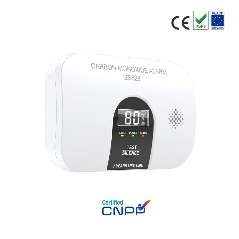 Meross – détecteur de CO 85db, alarme de monoxyde de carbone, capteur de gaz, alarme d'avertissement, indicateur LCD