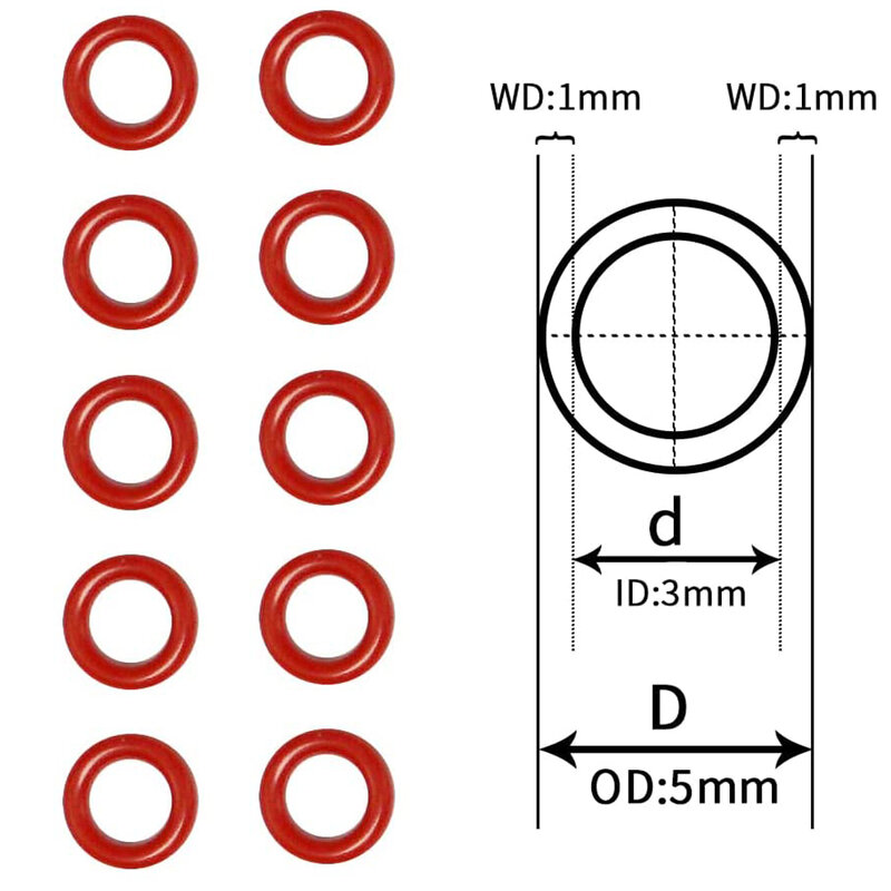 50/100 punti di punta di freccia per tiro con l'arco Lock O-Rings freccia Broadhead sostituzione O-Ring in gomma rosso per la pratica di tiro di caccia al bersaglio