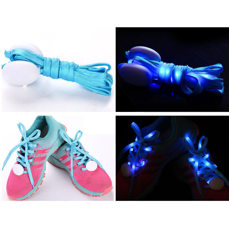 Unisex LED Luminous Flash Cadarços, Acessórios para Calçados Esportivos, Engrenagem Noturna, Preguiçoso, Na Moda, 1-8Pcs
