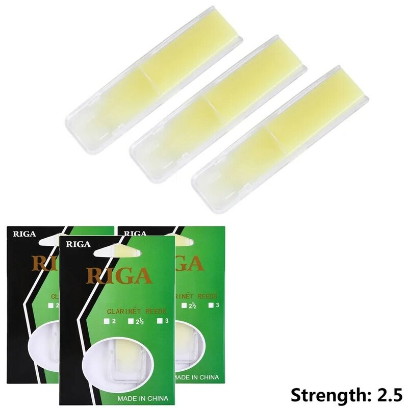 Yellow Resin Reeds 1.5/2.0/2.5 Reeds Strength Resin Clarinet LxW 67mm X 11.5mm / 2.64inch X 0.45inch Reeds Newest