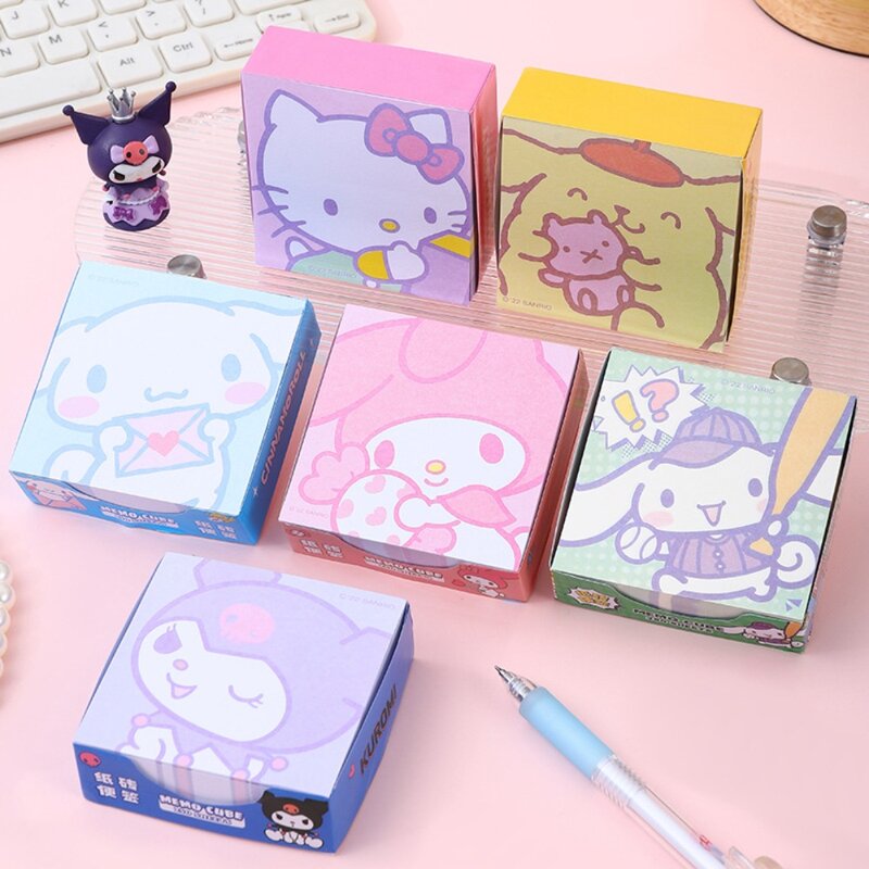 Kawaii Sanrio Cute Cartoon HelloKitty Kuromi Intensification Tearable Sticky Note Note Paper Stationery for Students HolidayGift