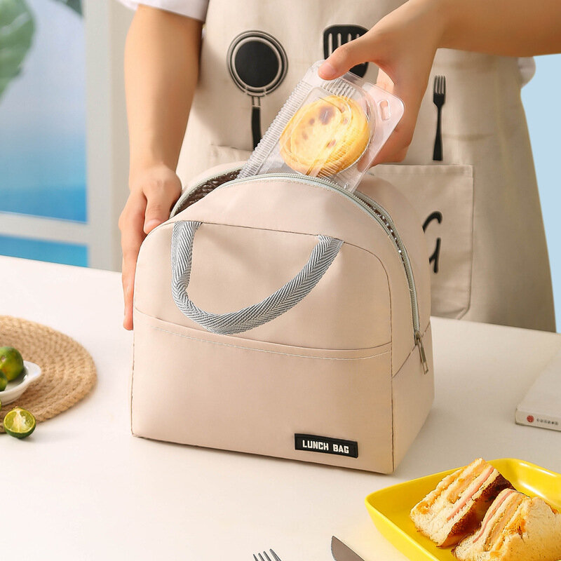 Solide Twill Bento Tasche Tragbare Isolierung Tasche Student Lunchbox Tasche Wasserdichte Multi Funktionale Thermische Isolierung Picknick Tasche