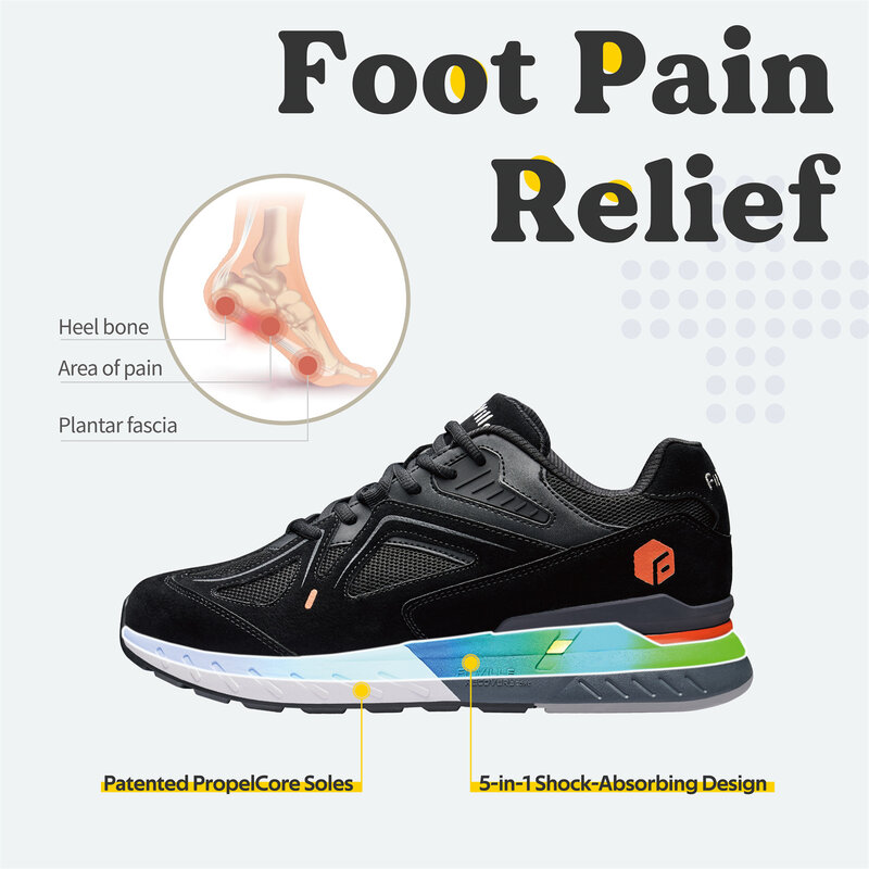 Fitville รองเท้าใส่เดินผู้ชายกว้างพิเศษ sepatu kets Ringan สำหรับเท้าแบน Relief เจ็บส้นเท้ากันลื่น