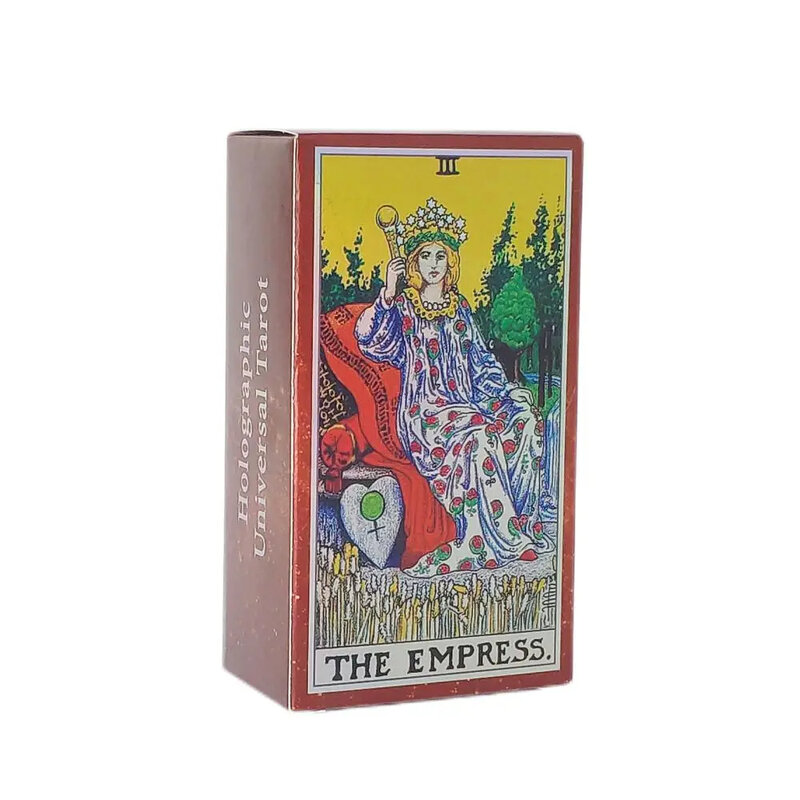 Tarot Universal holográfico, tarjetas de 78 piezas con guía, 11,7x6,5 cm