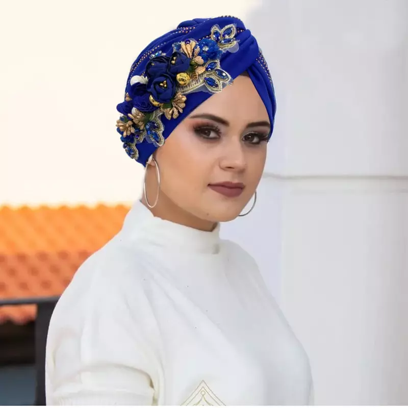 Diamanten Blume afrikanischen Kopf wickelt Nigeria Hochzeits feier Kopf bedeckung verdrehte Kopf bedeckung Hut 2024 Mode Frauen Turban Kappe